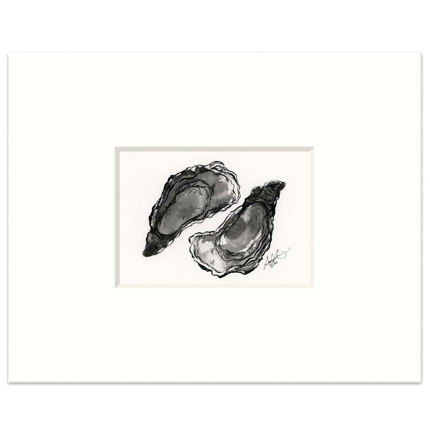 Pair of Oysters 3, 5x7” Original