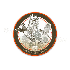 Quail Covey Decal, 3" Circle