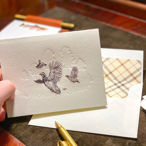 Letterpress Bobwhite Quail Stationery, Set of 5