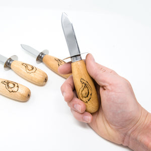 Custom Wood-Burned Oyster Shucker
