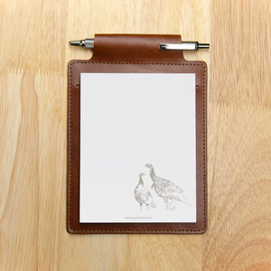 Medium Brown Leather Note Pad Holder Gift Set