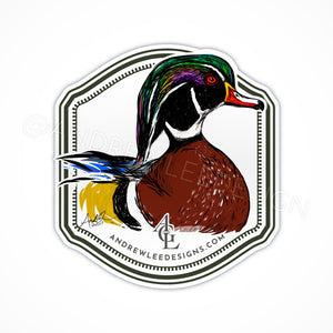 Wood Duck on Water Decal, 4x4"