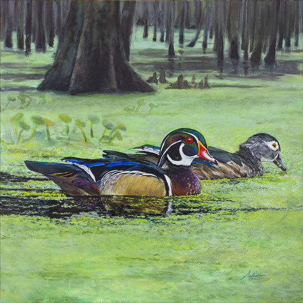 30x30WoodDucks2024AcrylicIMG_8
