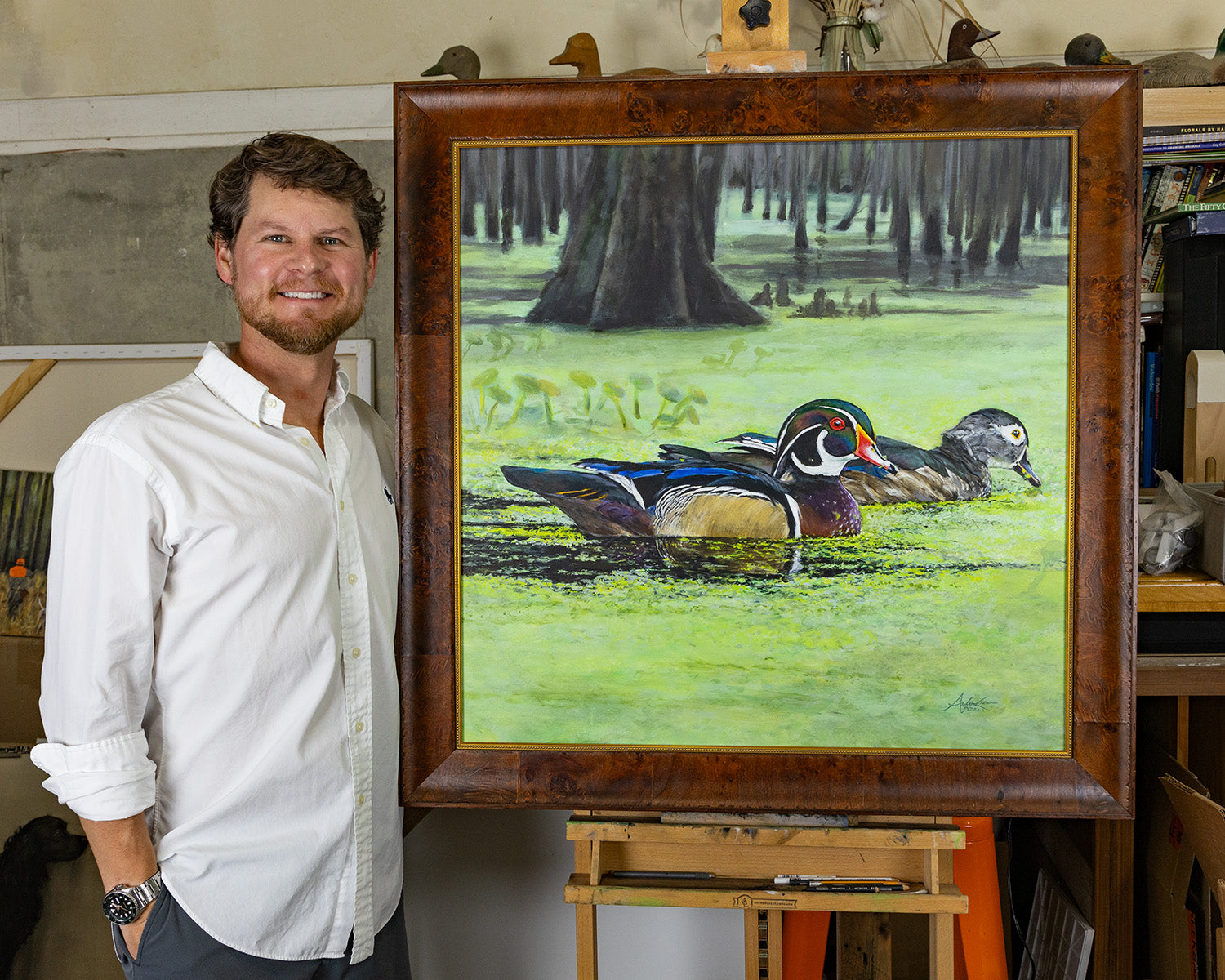 Wood Ducks in Paradise, Original 30x30