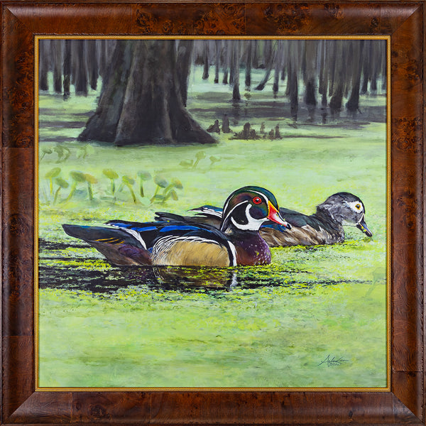 Wood Ducks in Paradise, Original 30x30