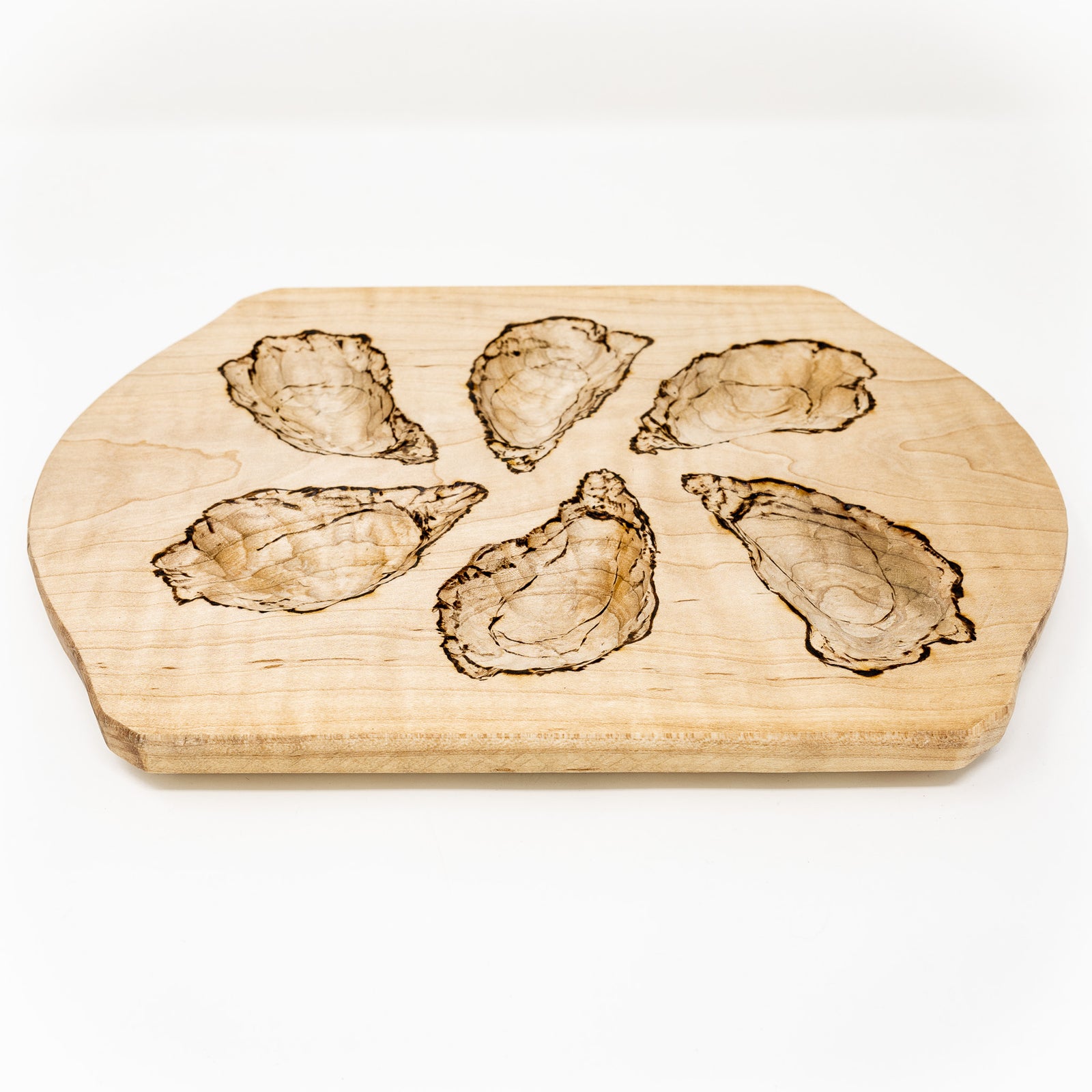 Half-Dozen Oyster Server Board, Curly Maple