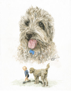 Original Watercolor Dog Portrait