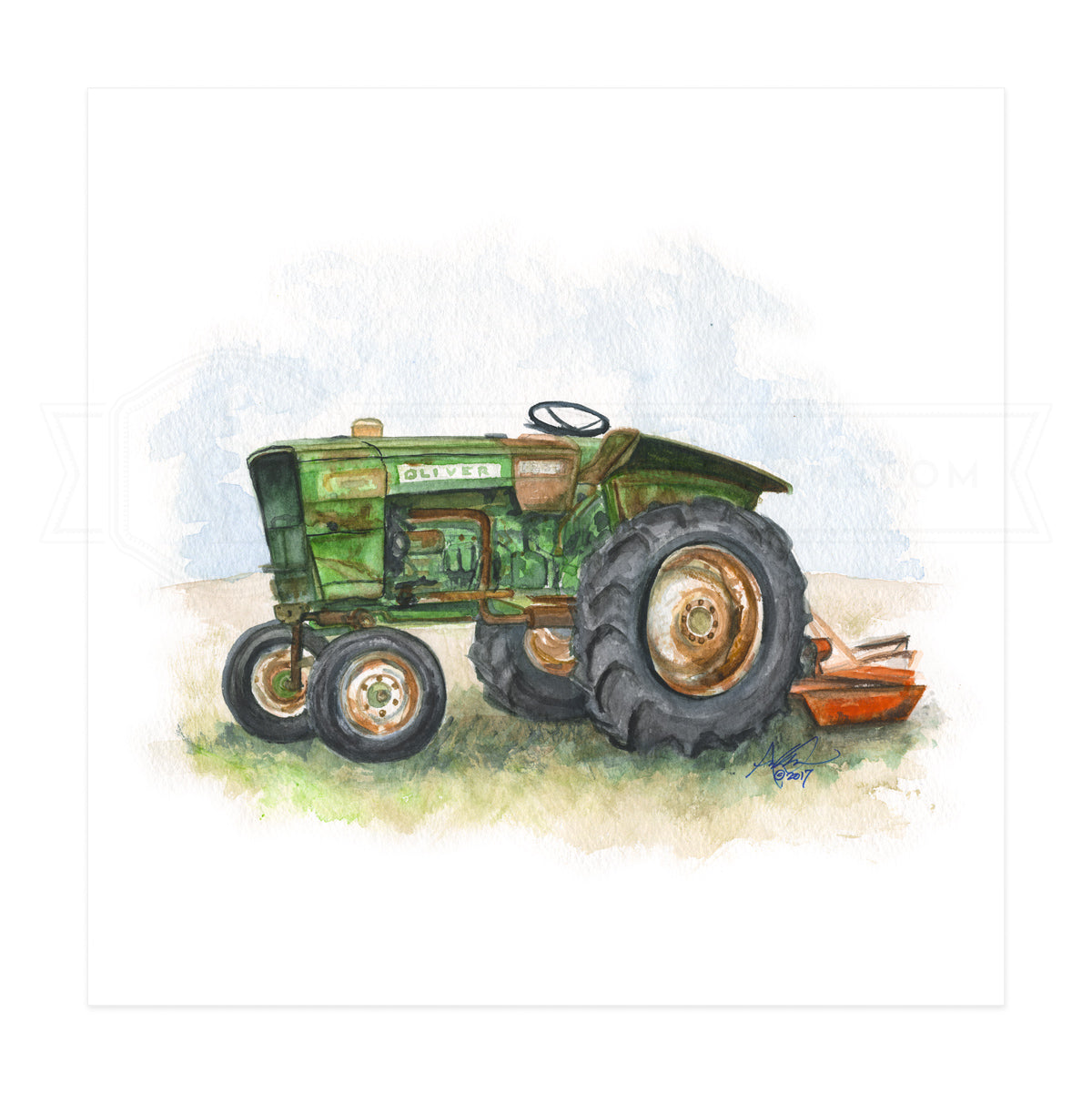 Ol' Green Oliver Tractor, Print
