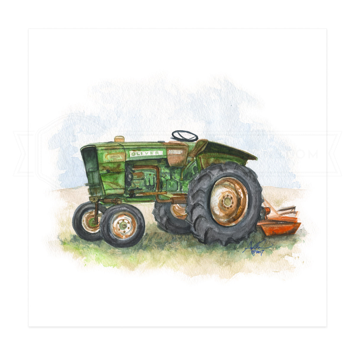 Ol' Green Oliver Tractor, Print