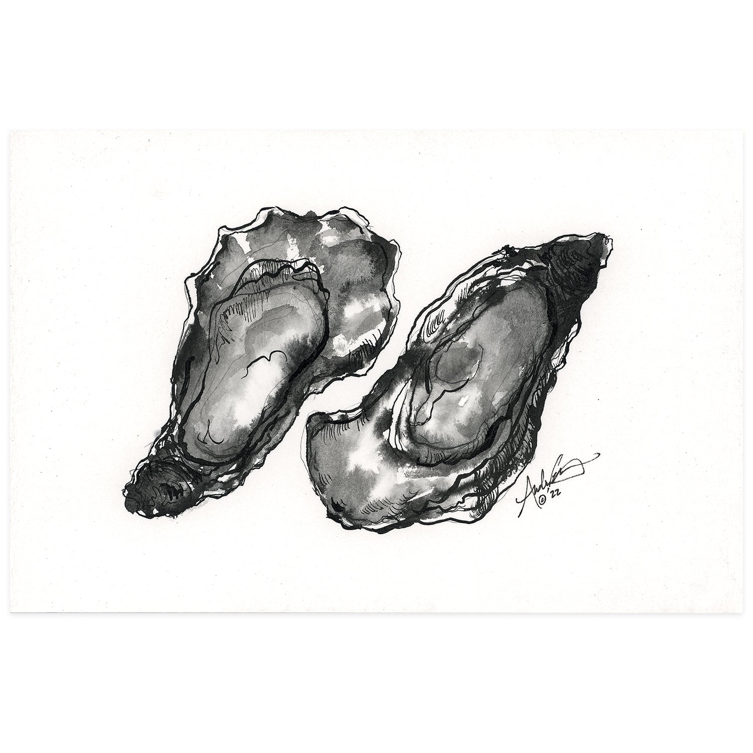 Pair of Oysters 2, 5x7” Original