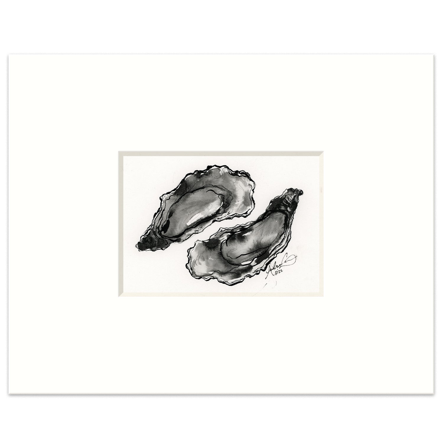 Pair of Oysters 1, 5x7” Original