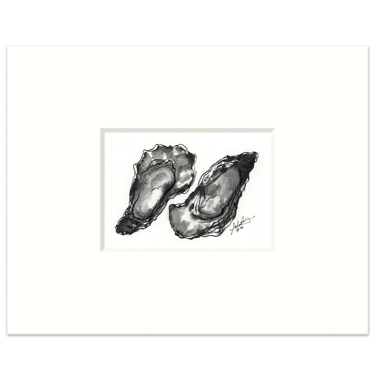 Pair of Oysters 2, 5x7” Original