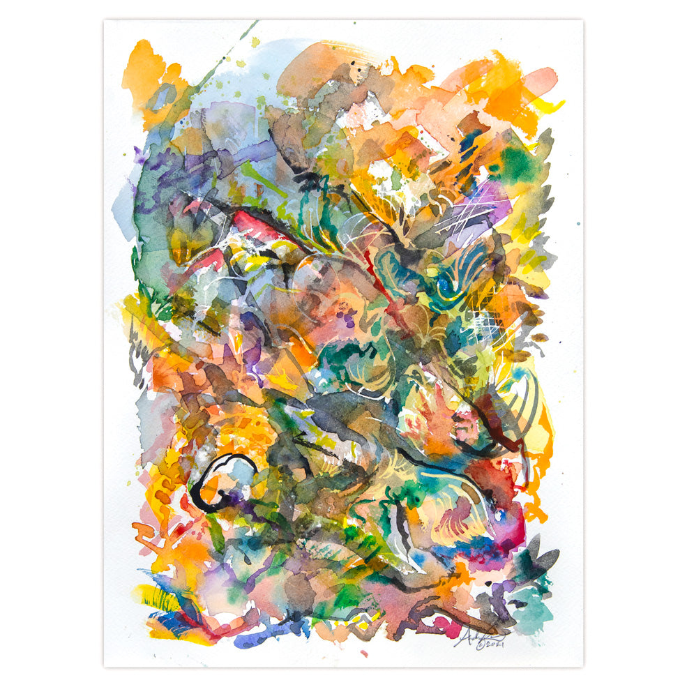 Abstract Color Study, Original 9x12"