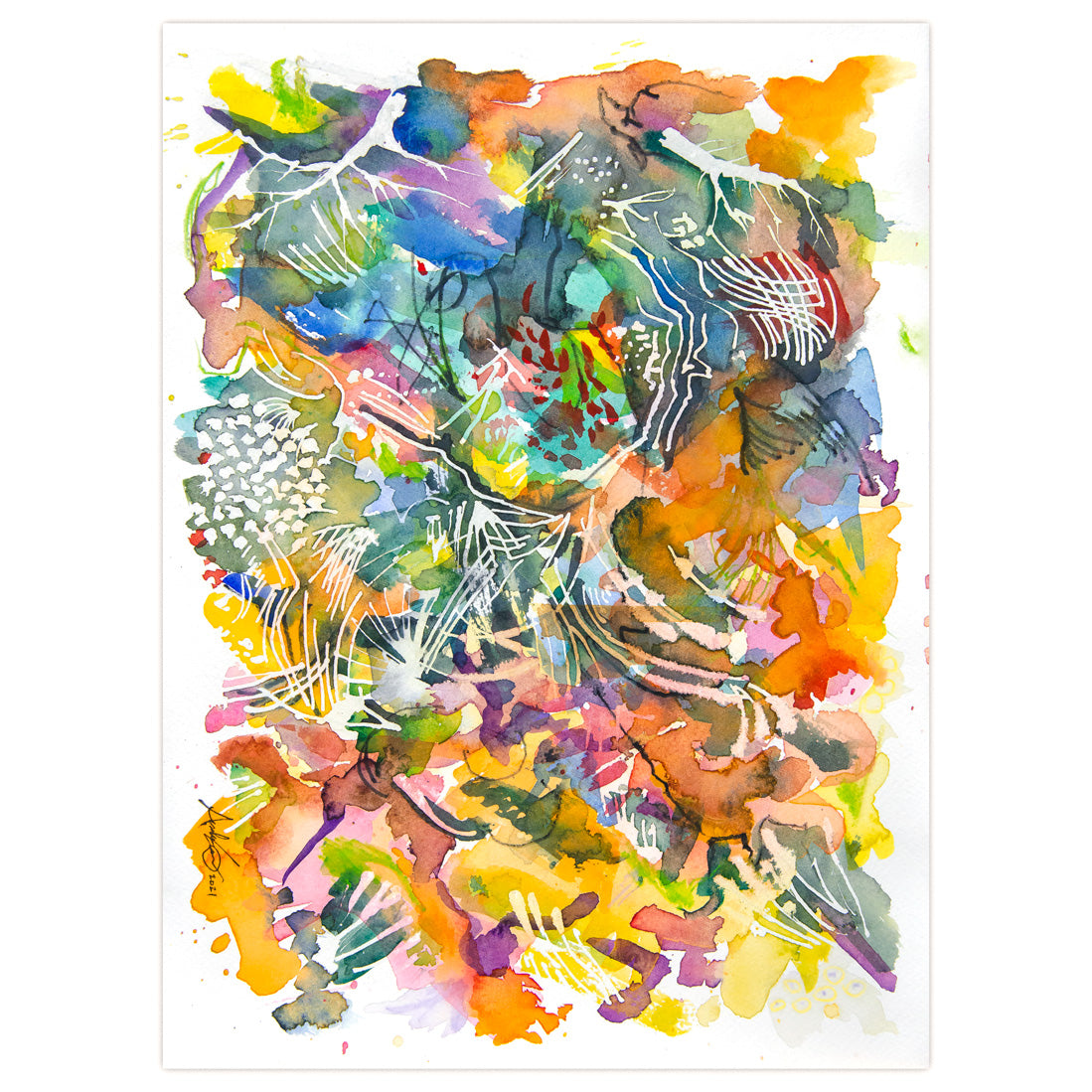 Abstract Color Study, Original 9x12"