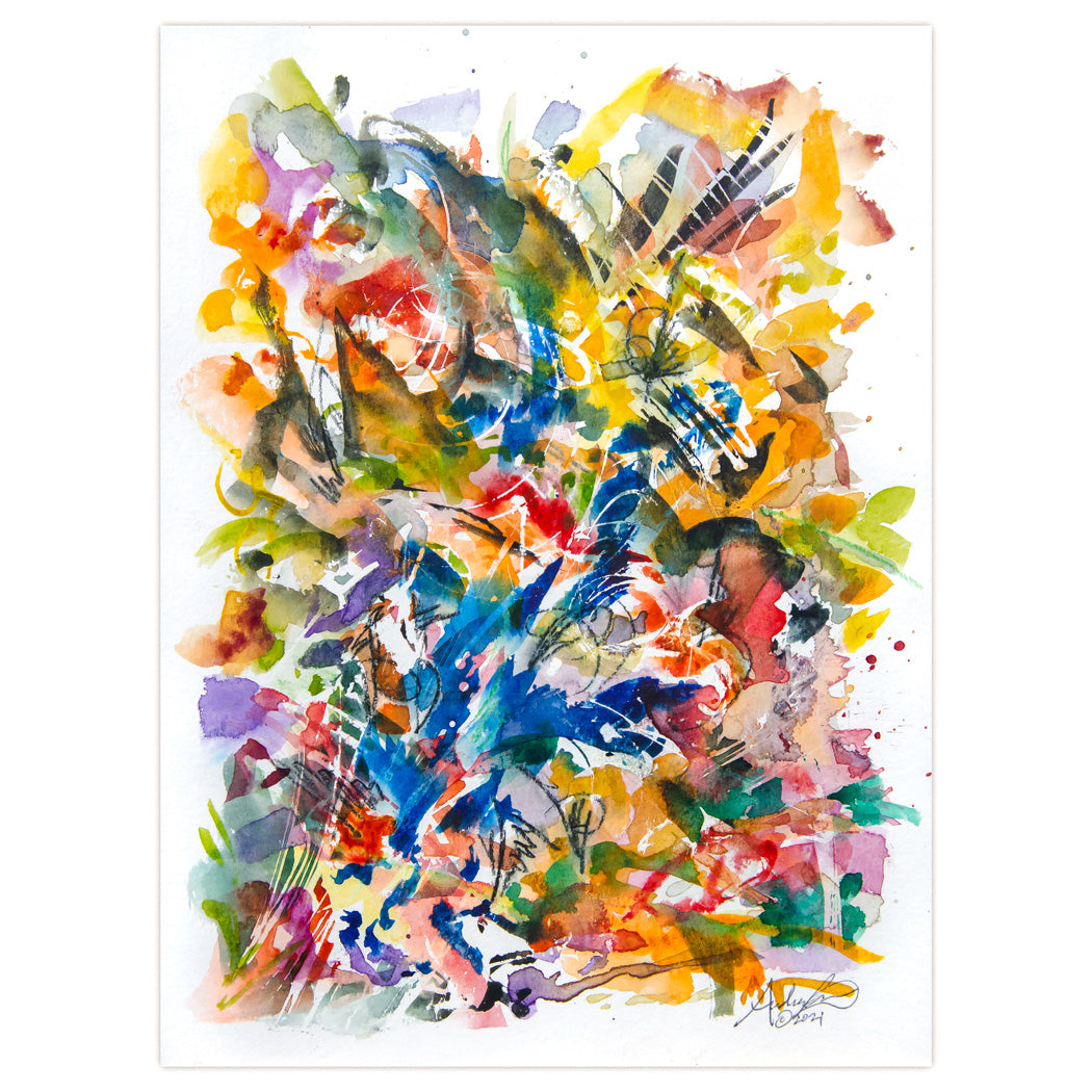 Abstract Color Study, Original 9x12"