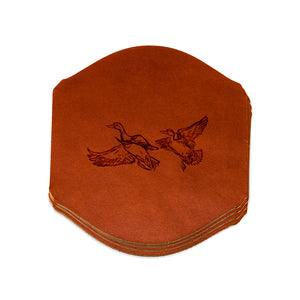 Signature Design Leather Coasters, Chestnut (4 pc set)