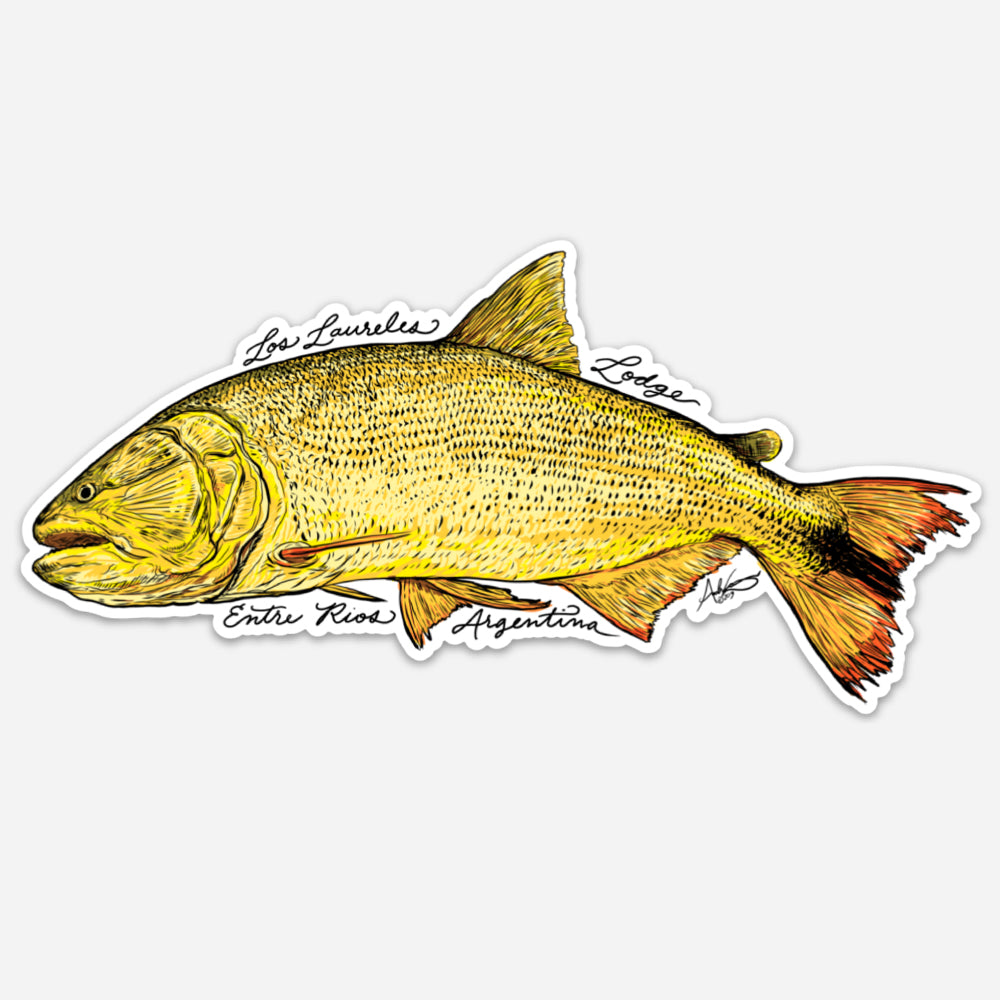 Los Laureles Golden Dorado Decal, 6.5" or 8"