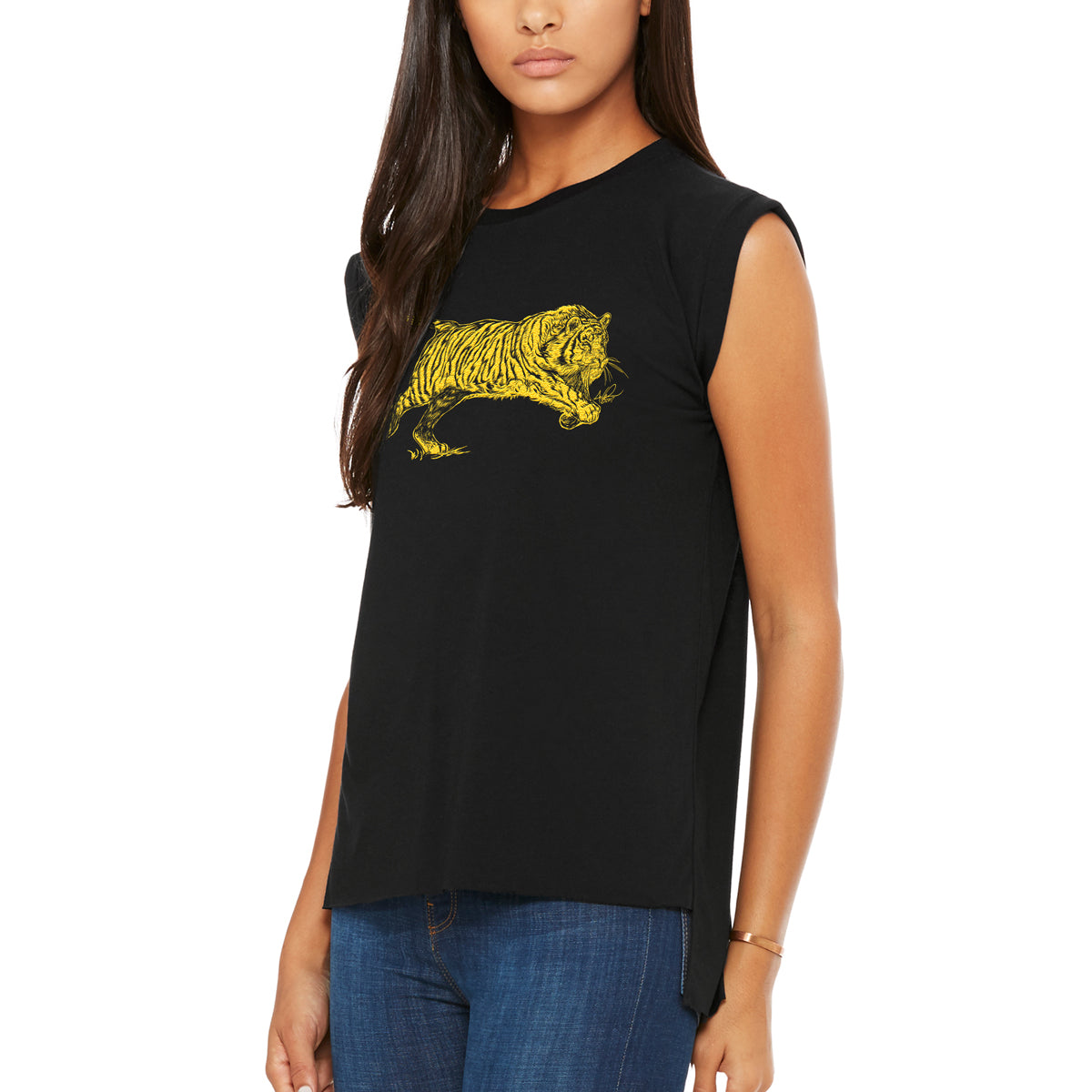 Charging Tiger Women's Top, Black