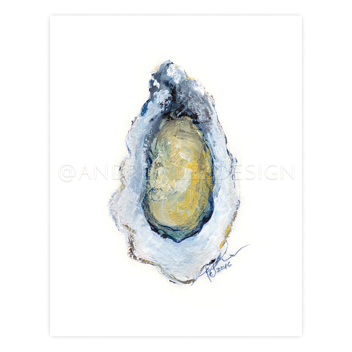 Oyster in iridescents, 11x14" Print