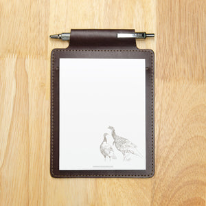 Dark Brown Leather Note Pad Holder Gift Set