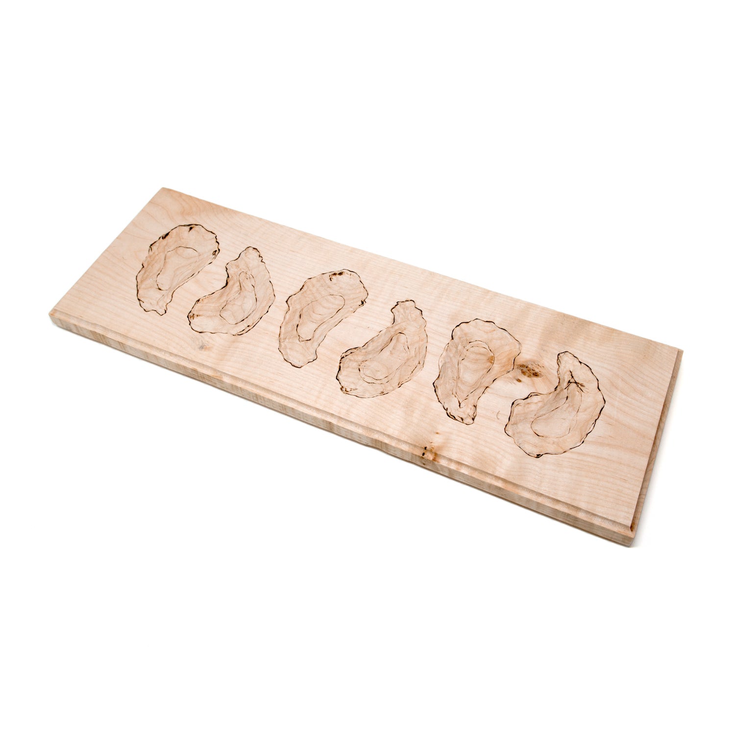 Half-Dozen Oyster Server Long Board, Curly Maple