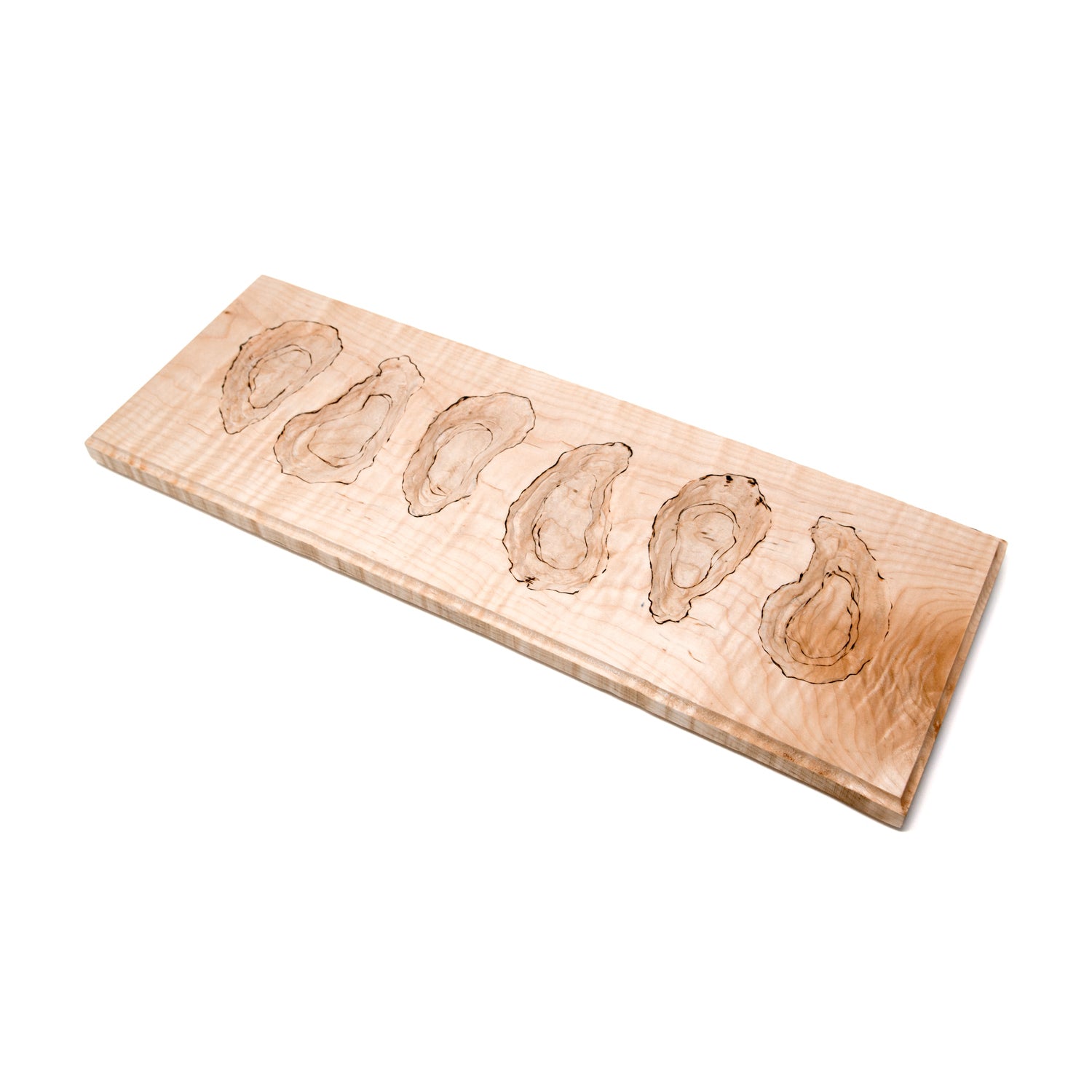 Half-Dozen Oyster Server Long Board, Curly Maple