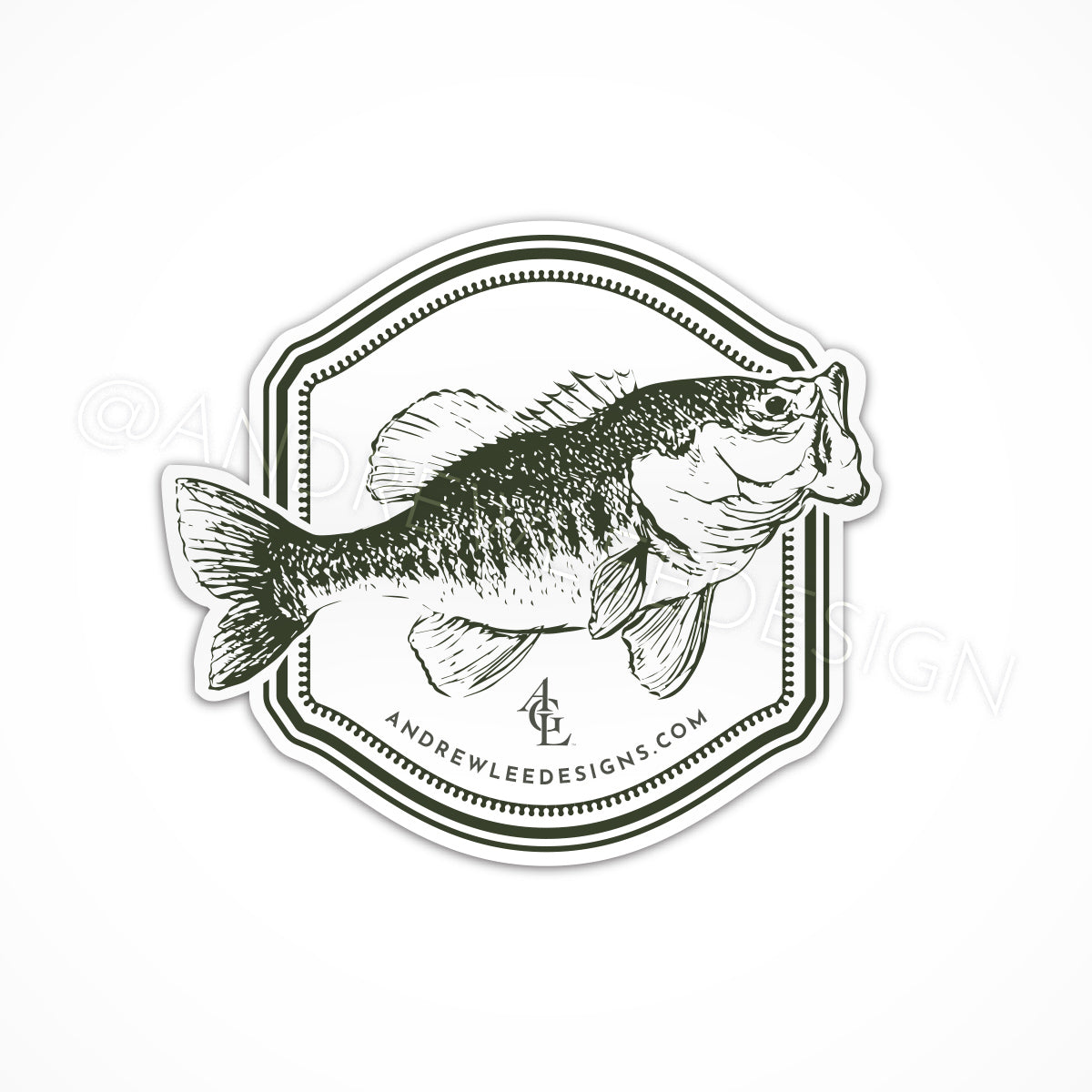 Largemouth Bass Decal, 3x3 - Andrew Lee Design