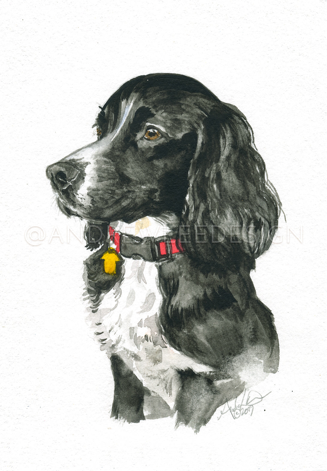 Original Watercolor Dog Portrait