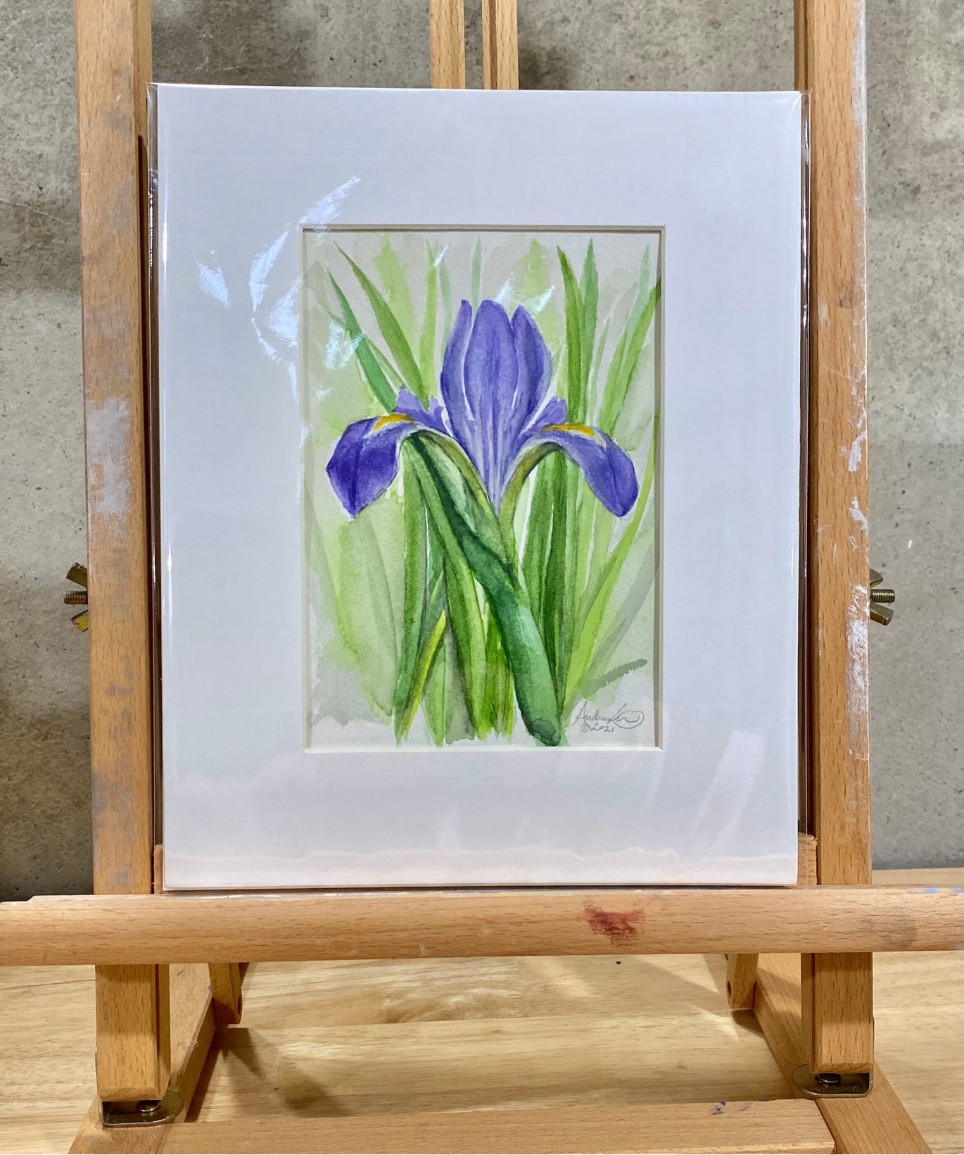Louisiana bayou iris, original 5 x 7“